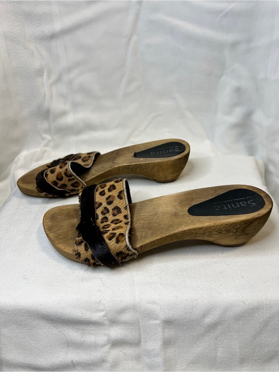 Sanita Shoes - Sanita Camilla Wooden Sandal Featuring Leopard Print Calf Hair. Women’s 38
